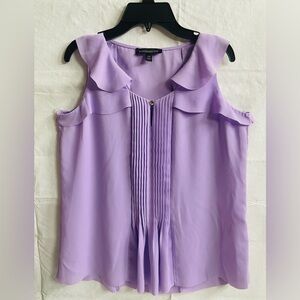 Banana Republic Lavender Ruffle Blouse Women Size XS